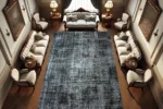 Obsidian Elegance Washable Rug