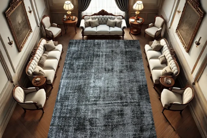 Obsidian Elegance Washable Rug