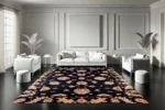 Midnight Blooms Washable Rug