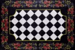 Rose Checkered Court Washable Rug