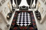 Rose Checkered Court Washable Rug