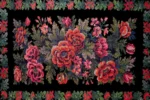 Midnight Rose Symphony Washable Rug