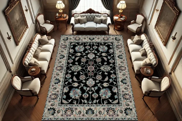 Midnight Blossom Washable Rug