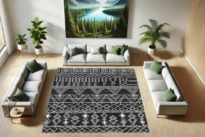 Midnight Runes Washable Rug