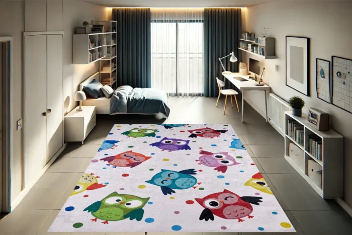 Owly Wonderland Washable Rug