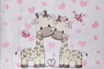 Giraffe Love Story Washable Rug