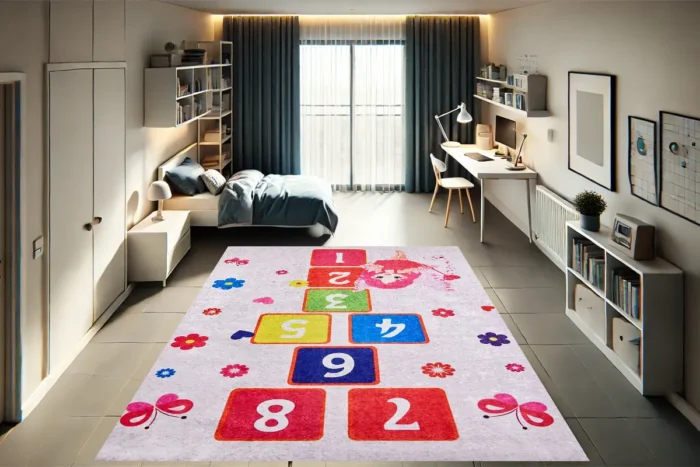 Fairy Hopscotch Delight Washable Rug