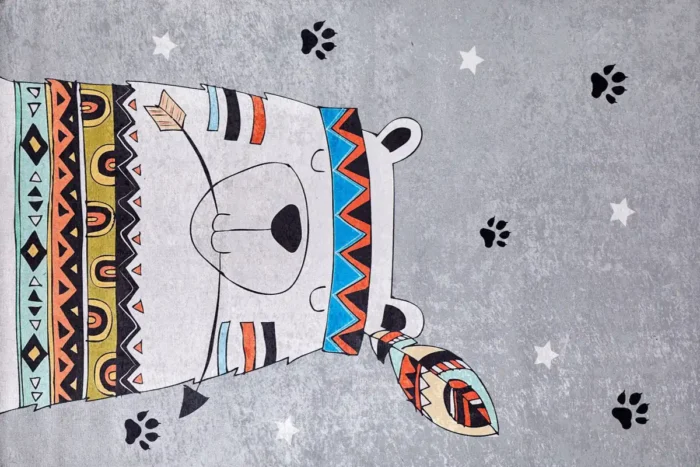 Tribal Bear Tales Washable Rug