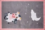 Moonlit Cow Washable Rug