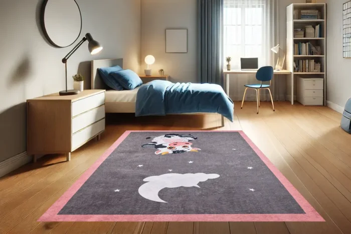 Moonlit Cow Washable Rug