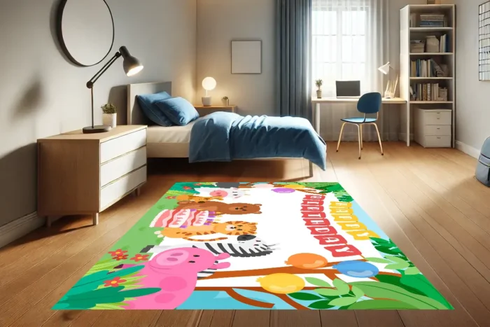 Jungle Birthday Bash Washable Rug