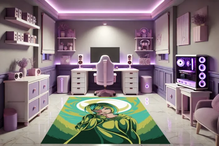 Neon Vortex Gaming Rug