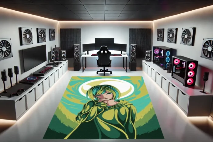 Neon Vortex Gaming Rug