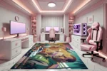 Neon Pursuit Gaming Rug