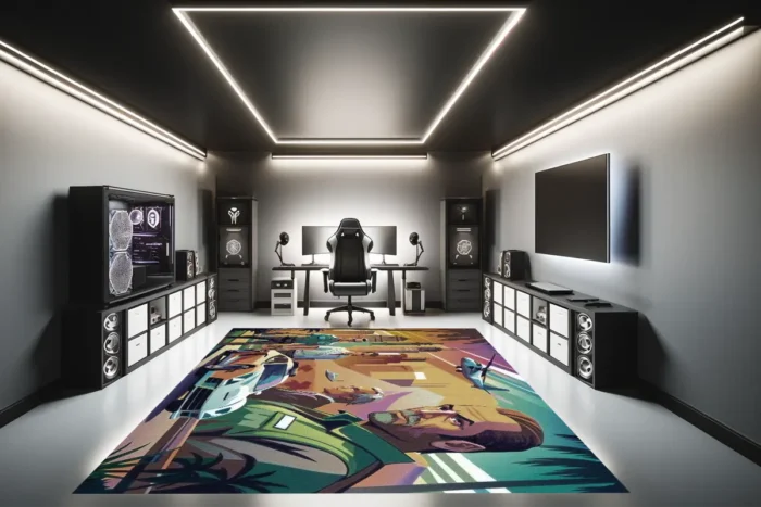 Neon Pursuit Gaming Rug