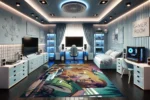 Neon Pursuit Gaming Rug