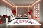 Watercolor Love Washable Rug