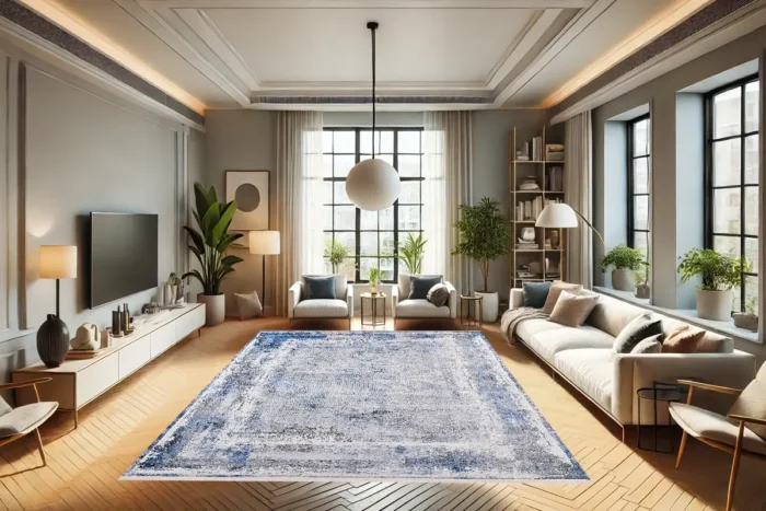 Frosted Azure Washable Rug
