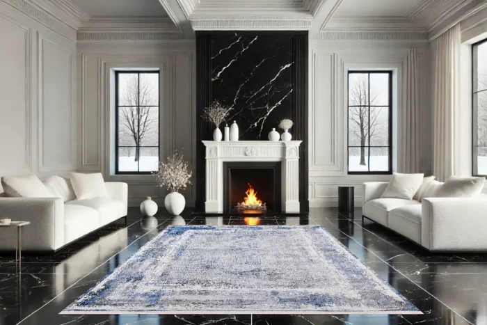 Frosted Azure Washable Rug