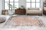 Terracotta Frame Washable Rug