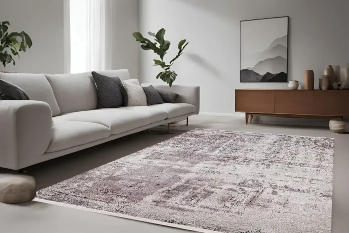 Modern Vintage Abstract Washable Rug