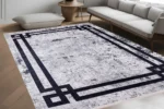 Geometric Modern Border Washable Rug