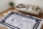 Geometric Modern Border Washable Rug