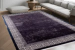 Luxurious Greek Key Border Washable Rug