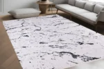 Black & White Marble Washable Rug