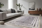 Linear Border Washable Rug