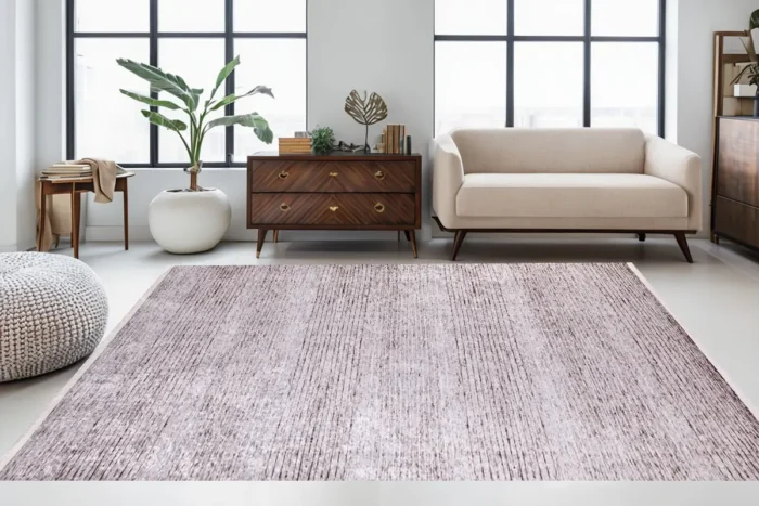 Linear Elegance Washable Rug