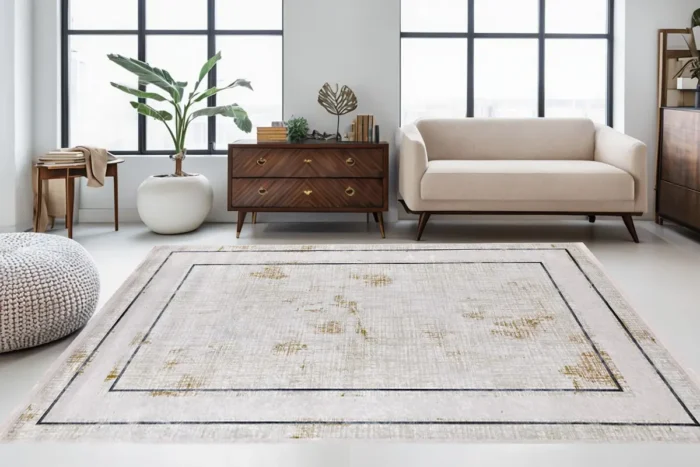 Rustic Elegance Border Washable Rug