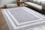 Modern Minimalist Grey Washable Rug