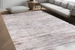 Rustic Striped Texture Area Washable Rug