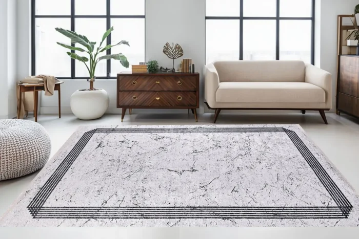 Marble Frame Washable Rug