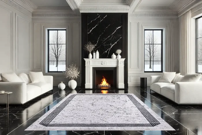 Marble Frame Washable Rug