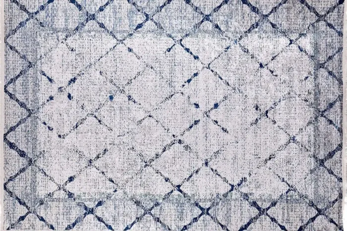 Indigo Lattice Washable Rug