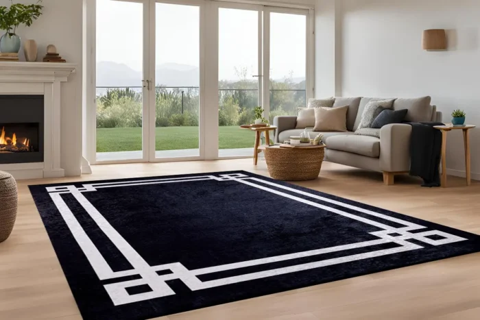 Midnight Frame Washable Rug