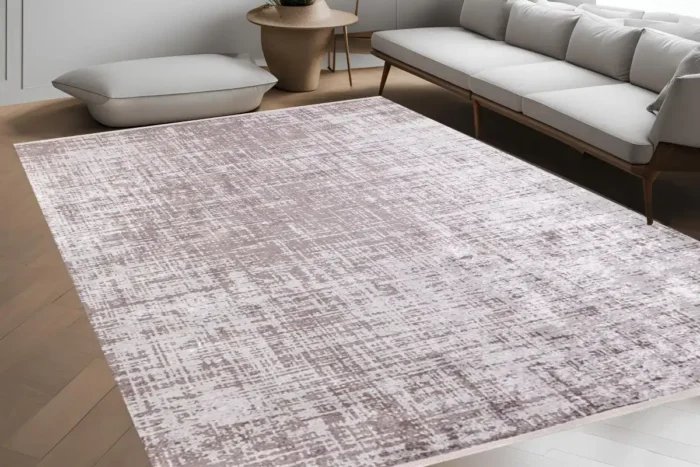 Contemporary Neutral Textured Washable Rug