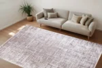 Contemporary Neutral Textured Washable Rug