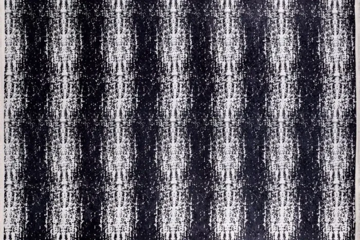 Monochrome Striped Abstract Washable Rug