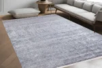 Minimalist Textured Gray Area Washable Rug