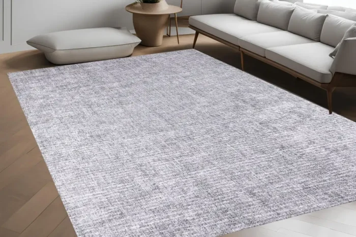 Modern Minimalist Grey Area Washable Rug