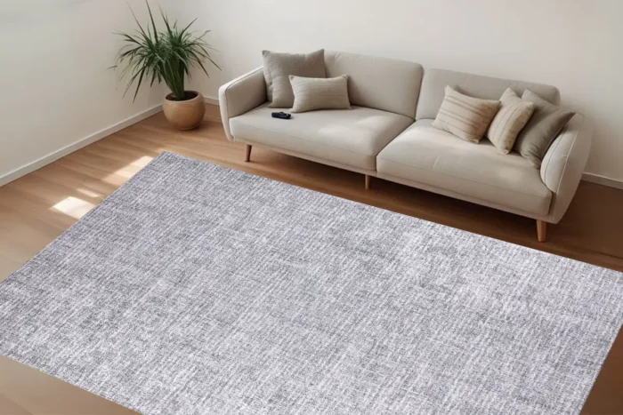 Modern Minimalist Grey Area Washable Rug