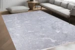 Marble-Inspired Grey Area Washable Rug