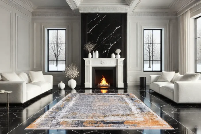 Modern Distressed Abstract Area Washable Rug