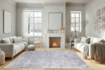 Silver Veils Washable Rug