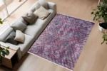 Crimson Grid Washable Rug