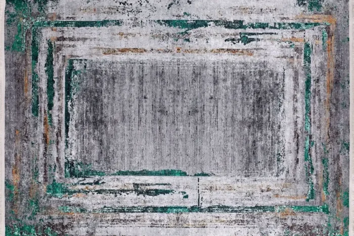 Urban Distressed Frame Washable Rug