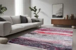 Bold Brushstroke Modern Washable Rug